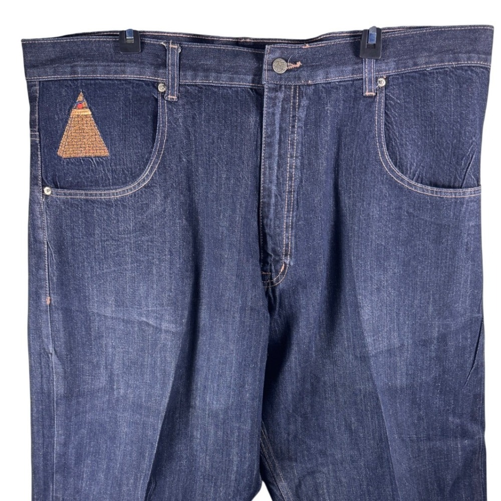 Red Ape Authentic Billionaire Eagle Embroidered Jeans Dark Wash Mens 44x32